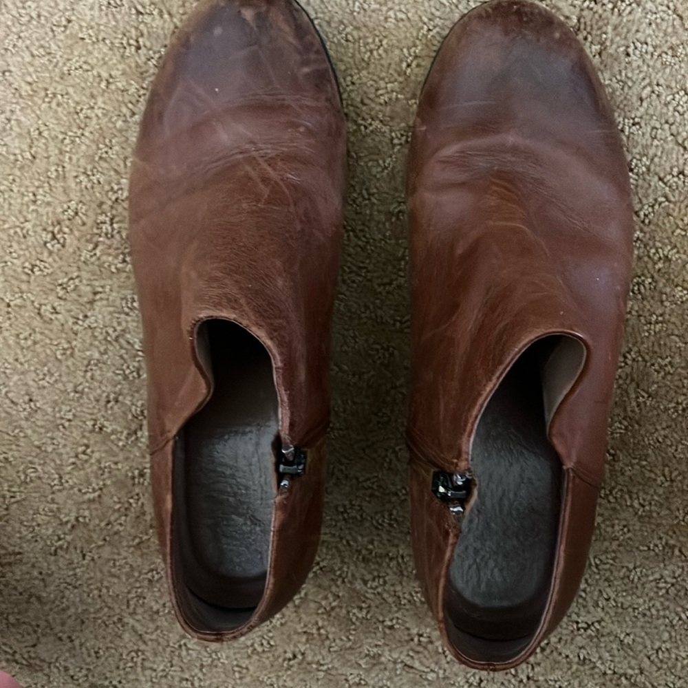 Dansko Brown Ankle Boots with zipper